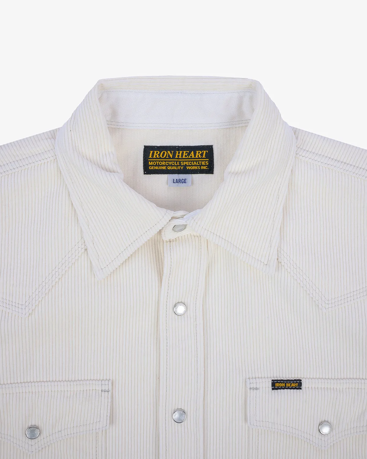 11oz Corduroy Western Shirt -  Off White