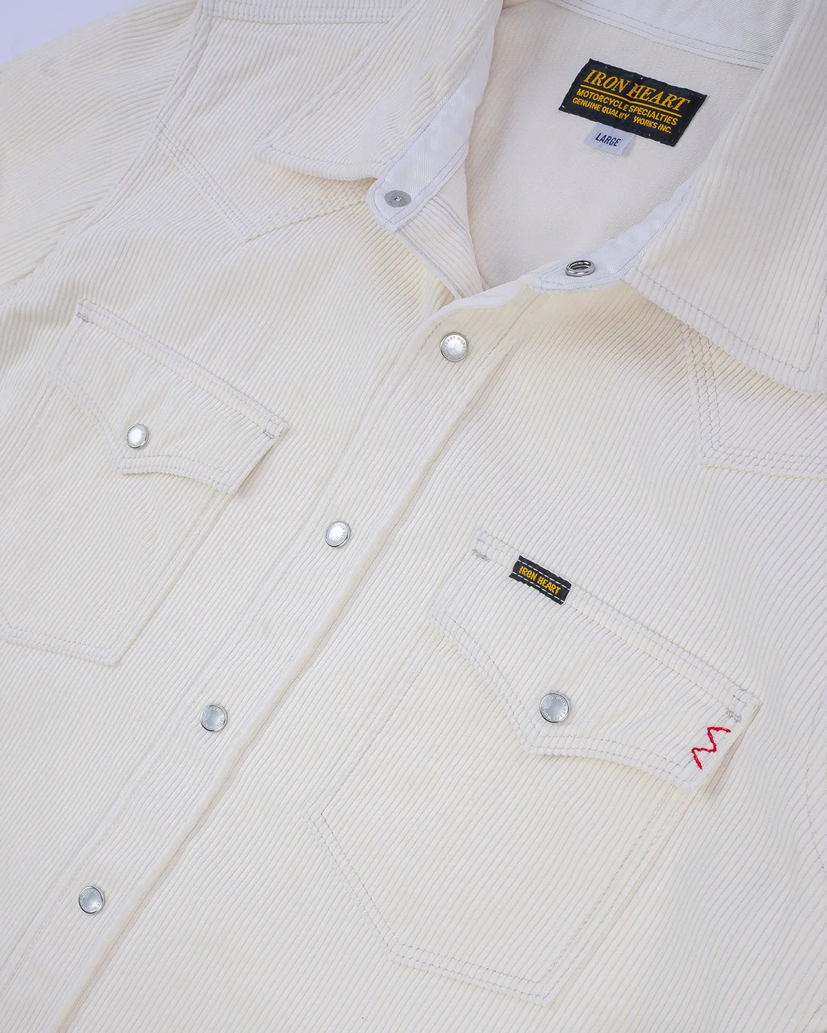 11oz Corduroy Western Shirt -  Off White