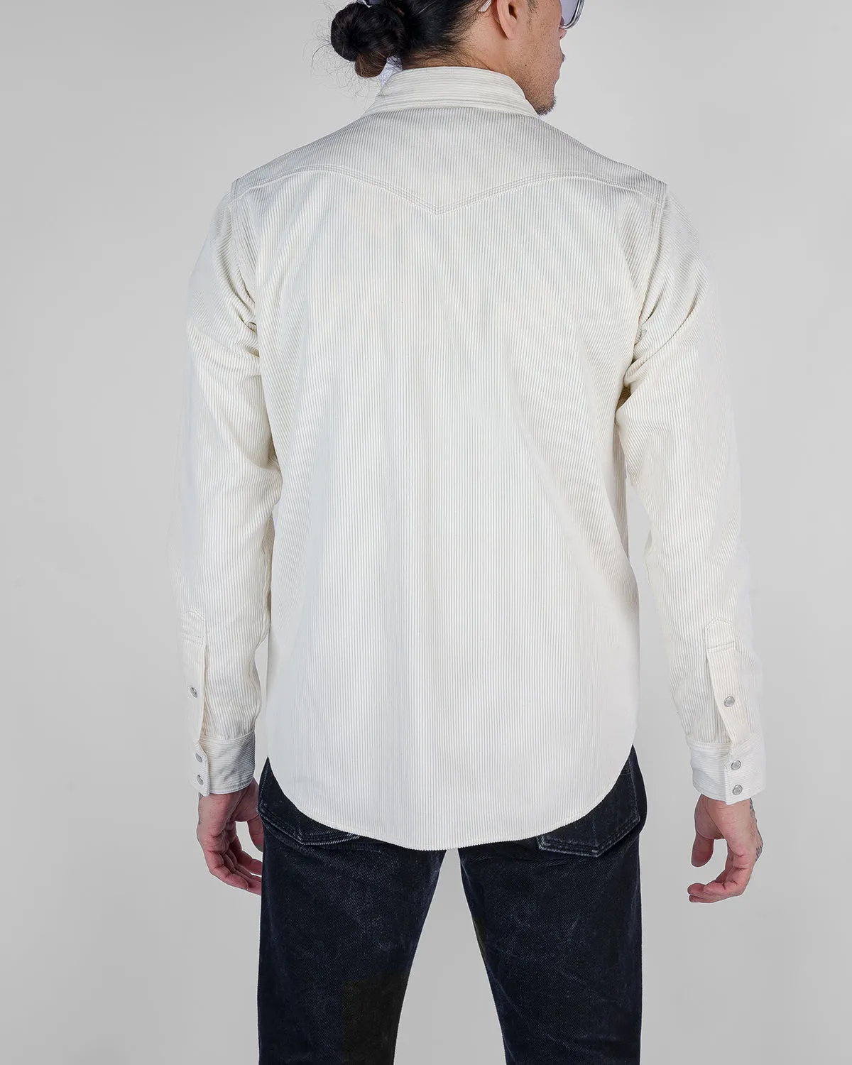 11oz Corduroy Western Shirt -  Off White