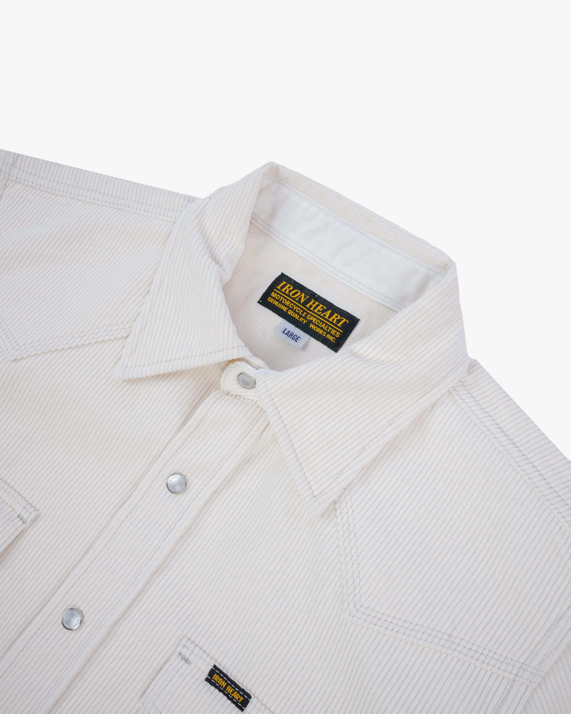 11oz Corduroy Western Shirt -  Off White