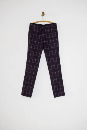 1990’s PURPLE CHECKERED TROUSERS / 32