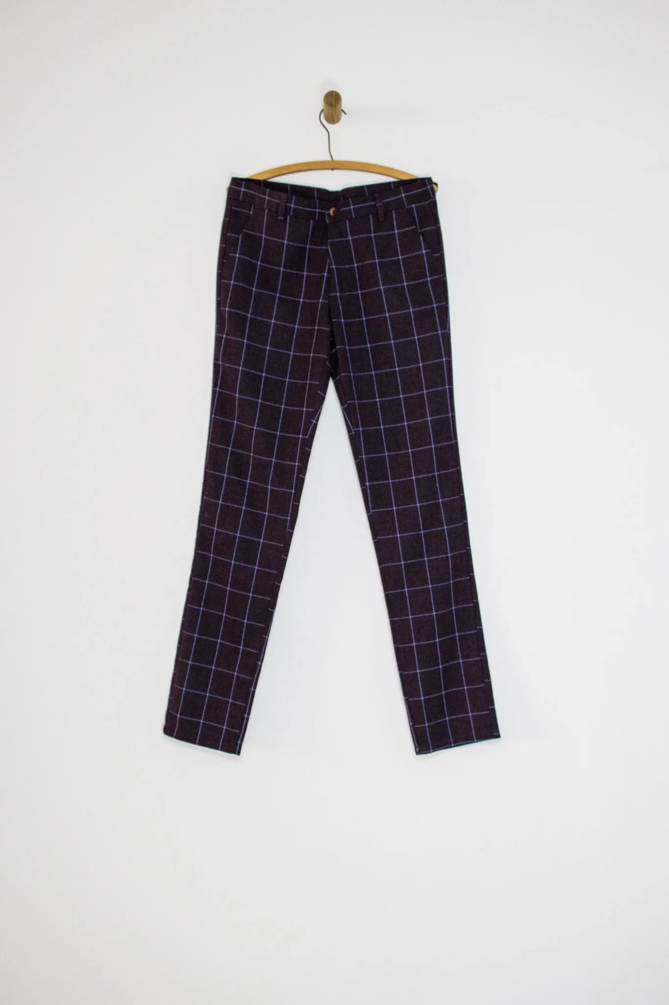 1990’s PURPLE CHECKERED TROUSERS / 32