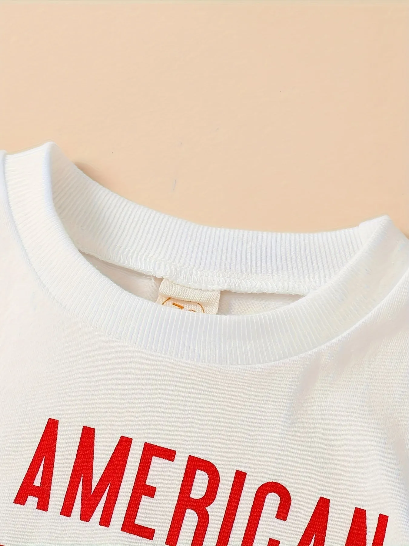 2pcs Baby Boys Patriotic Independence Day Cotton Outfit Set, Casual Style Short Sleeve 'All American Dude' T-Shirt With Star Spangled Striped Shorts Set