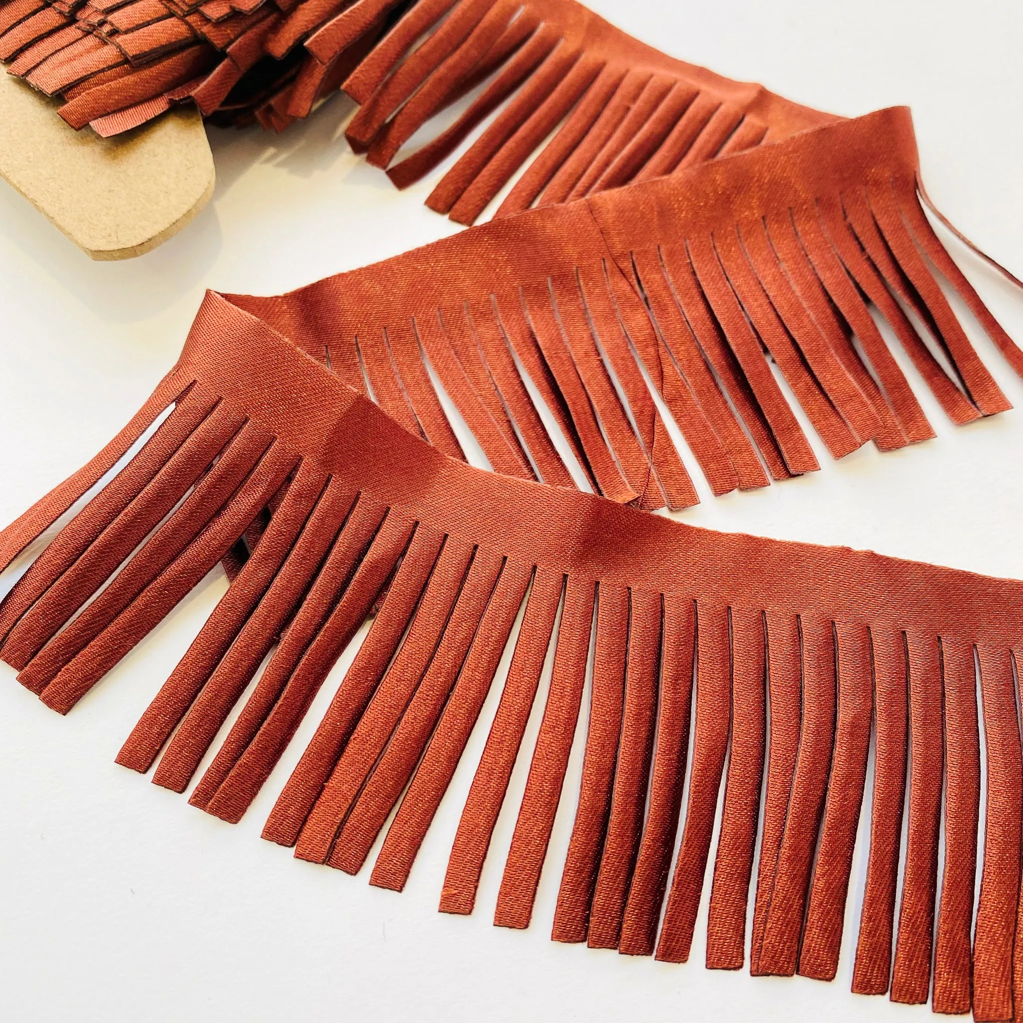6cm Copper Satin Fringe