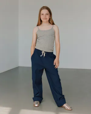 ABIGAILESY HIGH WAIST TROUSERS - Dark blue