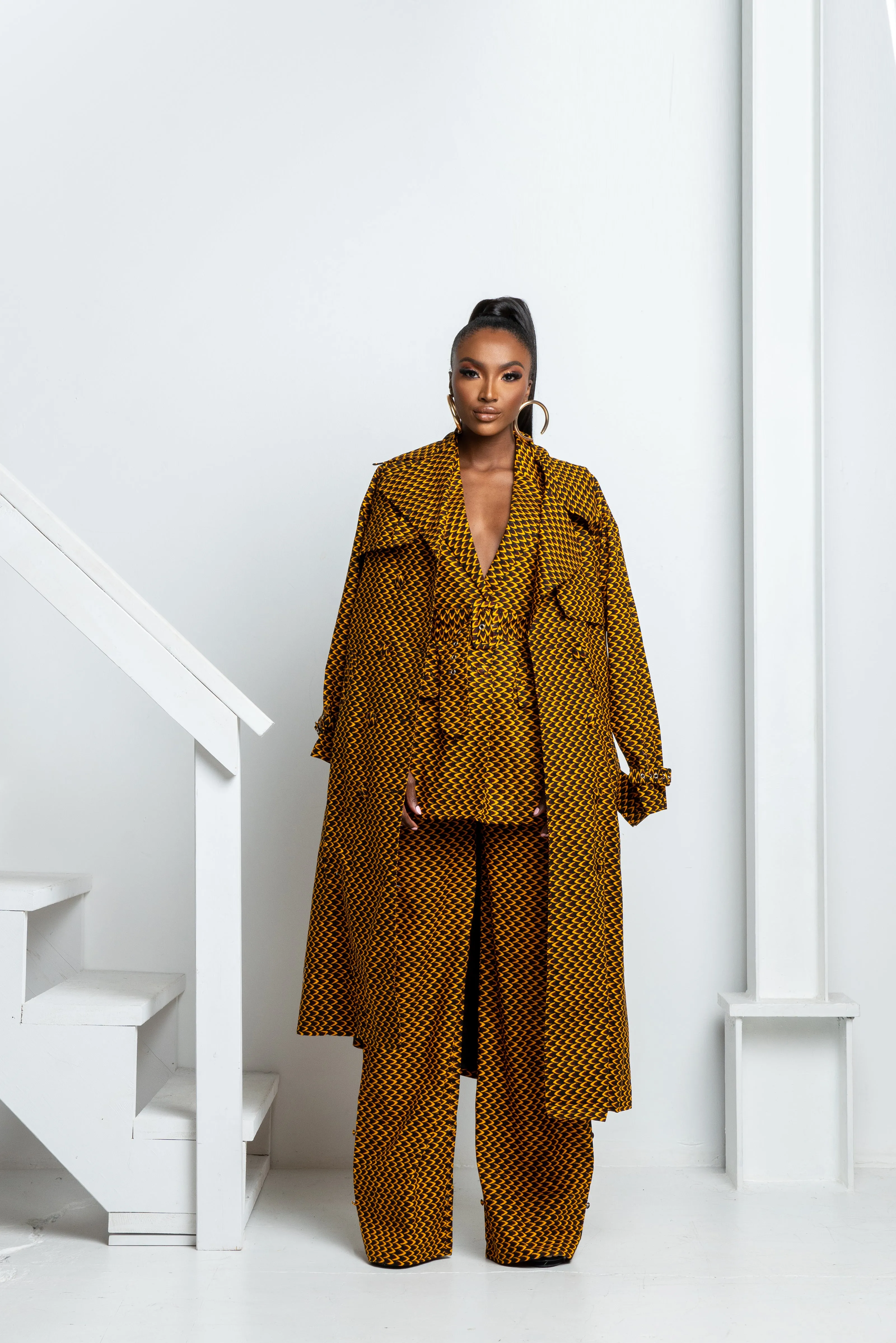 AGBANI African Print high waist trousers (3 LENGTH)