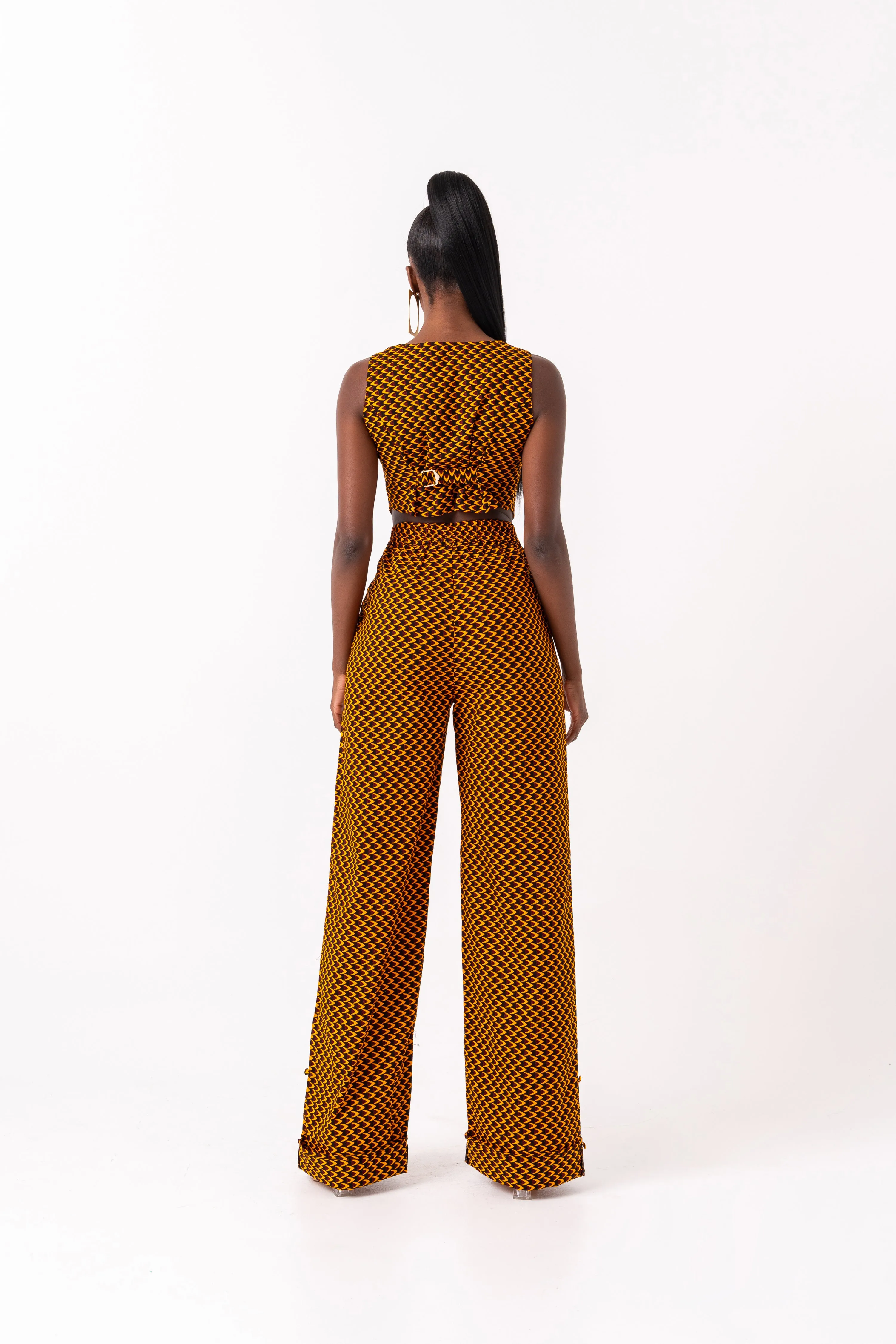 AGBANI African Print high waist trousers (3 LENGTH)