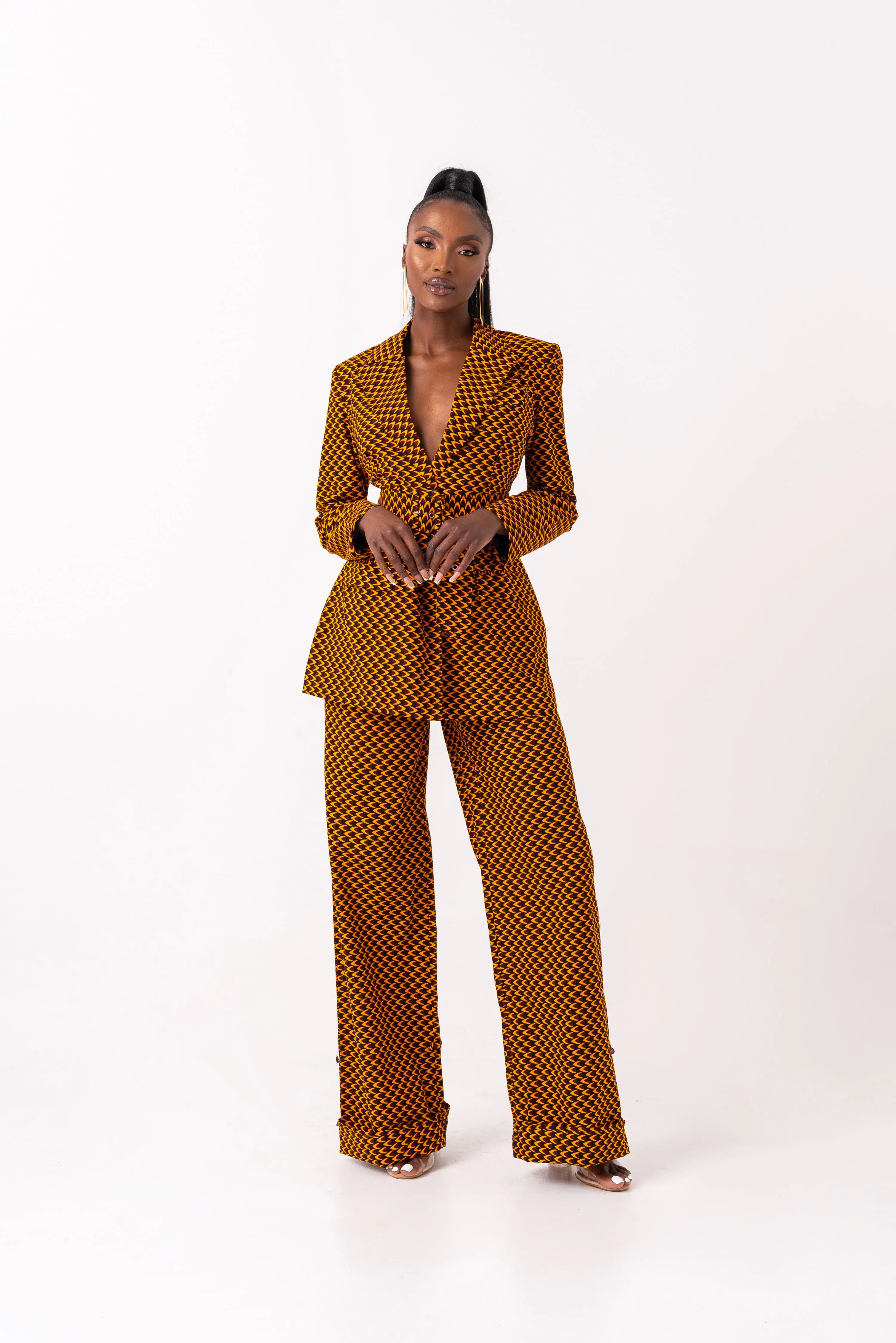 AGBANI African Print high waist trousers (3 LENGTH)