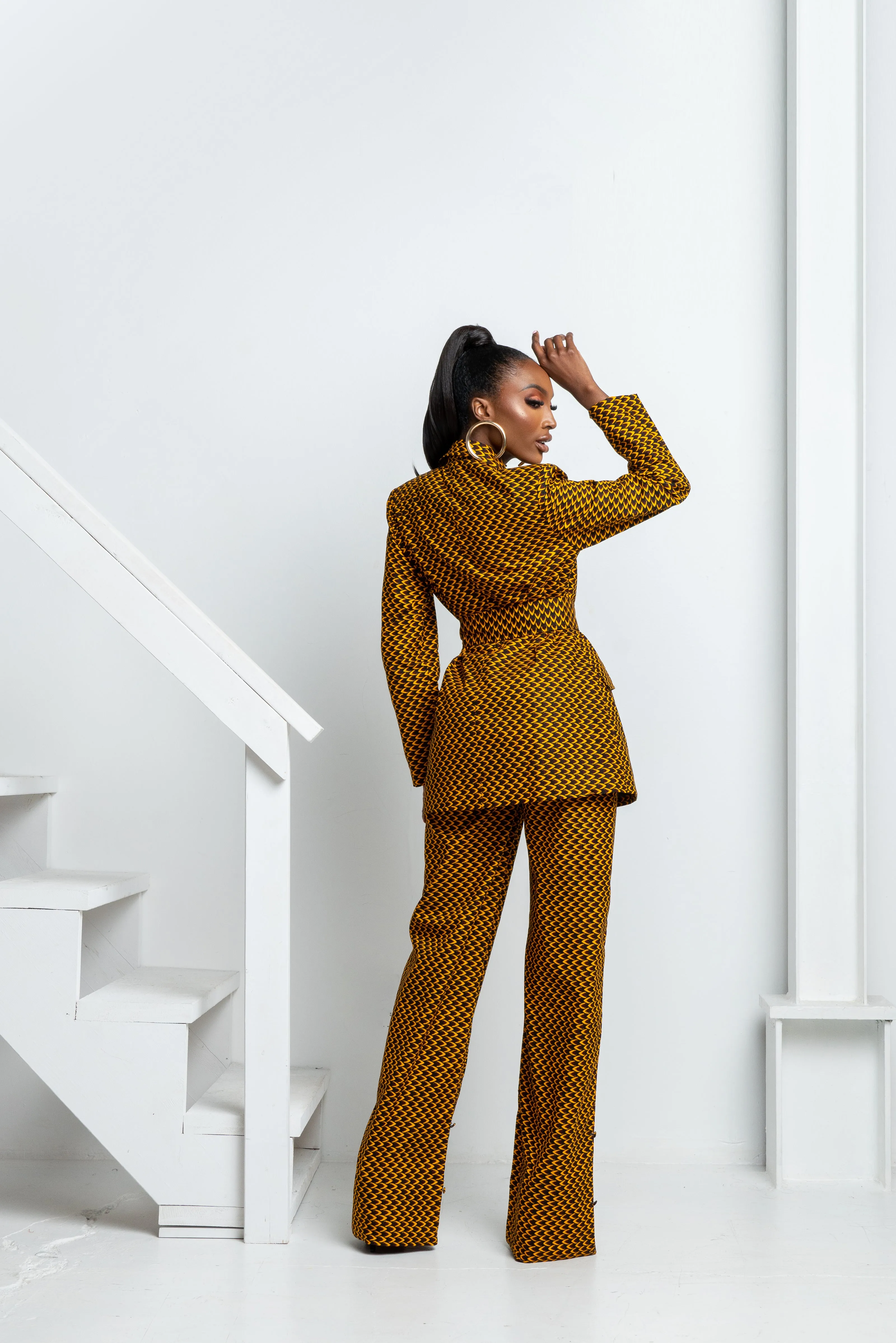AGBANI African Print high waist trousers (3 LENGTH)