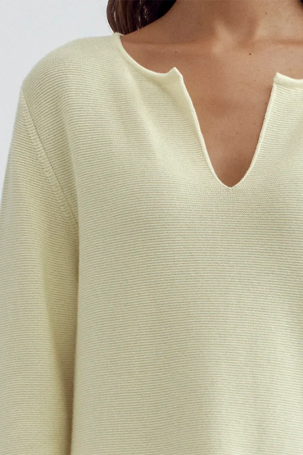 ALBUFEIRA MOSS STITCH KNIT SWEATER