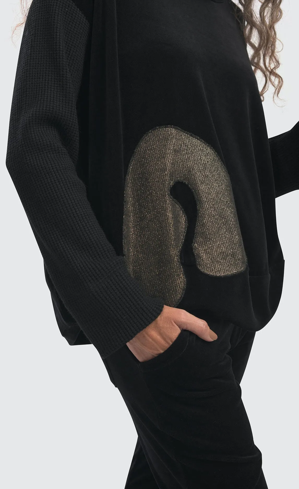 Alembika Black Velour Top