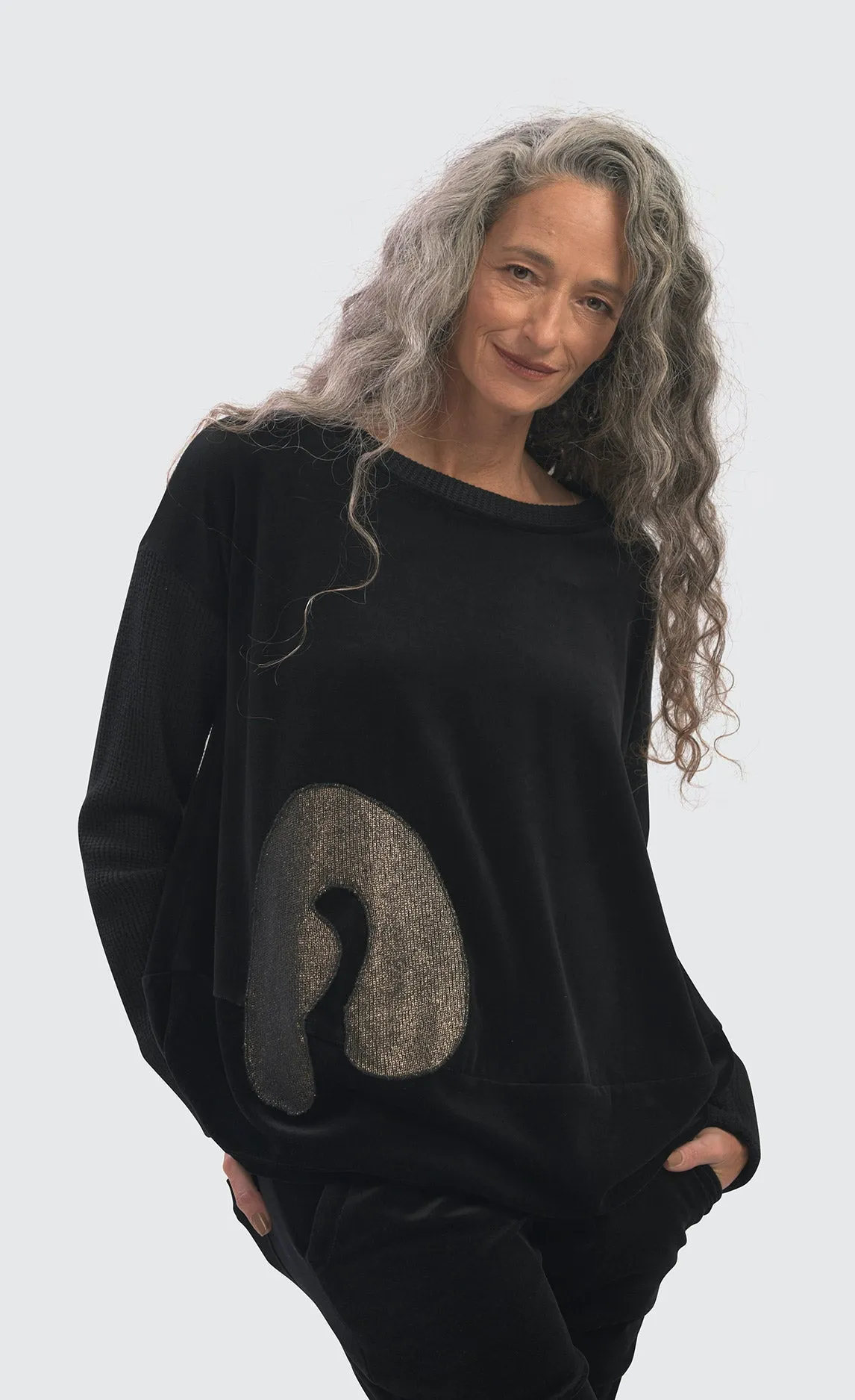 Alembika Black Velour Top