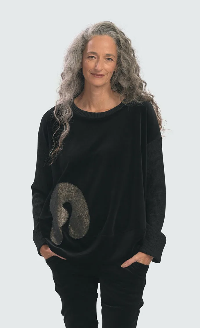 Alembika Black Velour Top