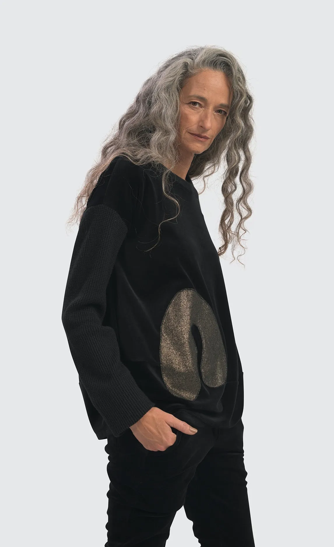 Alembika Black Velour Top