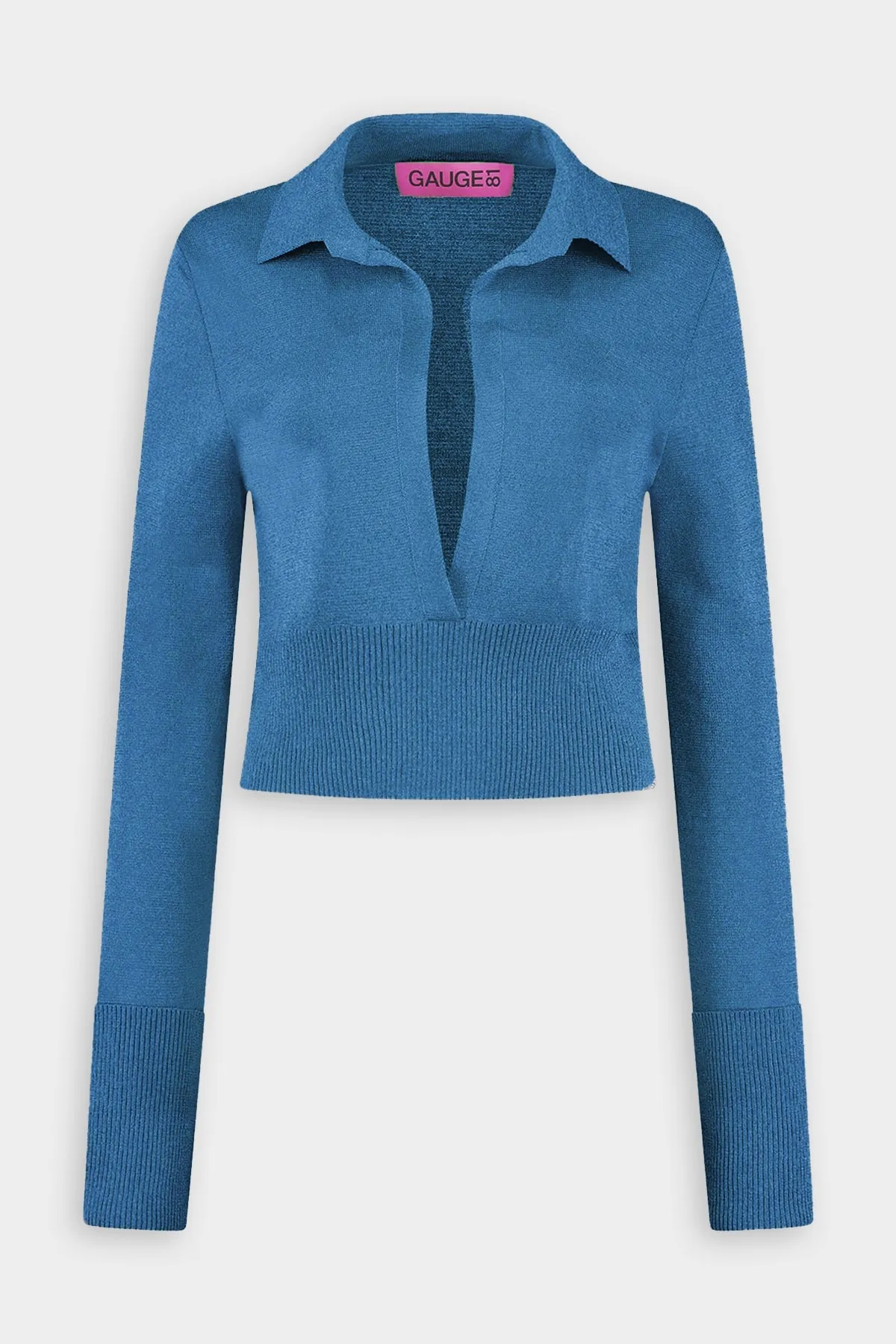 Arendal Long Sleeve Deep-V Top in Deep Lagoon
