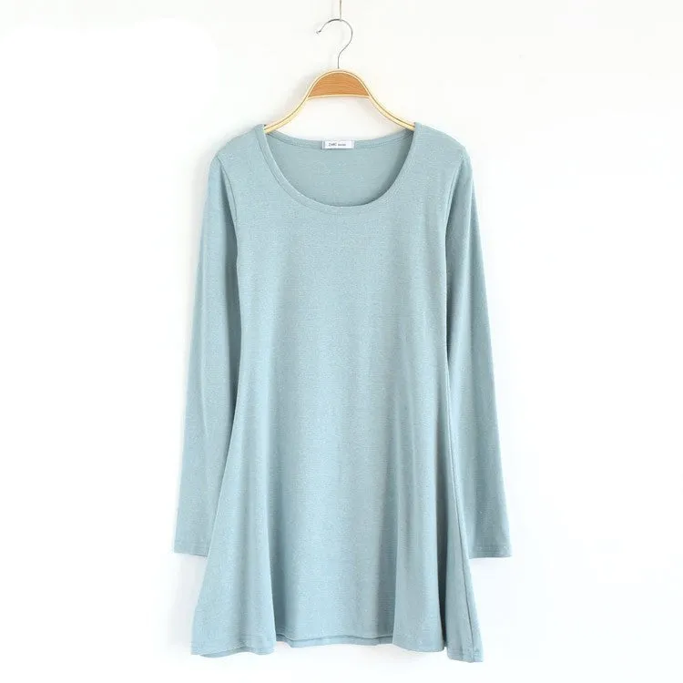 Autumn Winter Fashion Clothes Spring Women Dress 100% Cotton Dress Female Long Sleeve Dress O-Neck Woolen Dresses