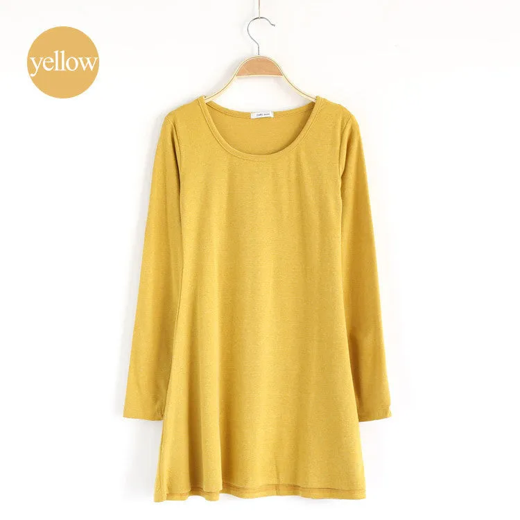 Autumn Winter Fashion Clothes Spring Women Dress 100% Cotton Dress Female Long Sleeve Dress O-Neck Woolen Dresses