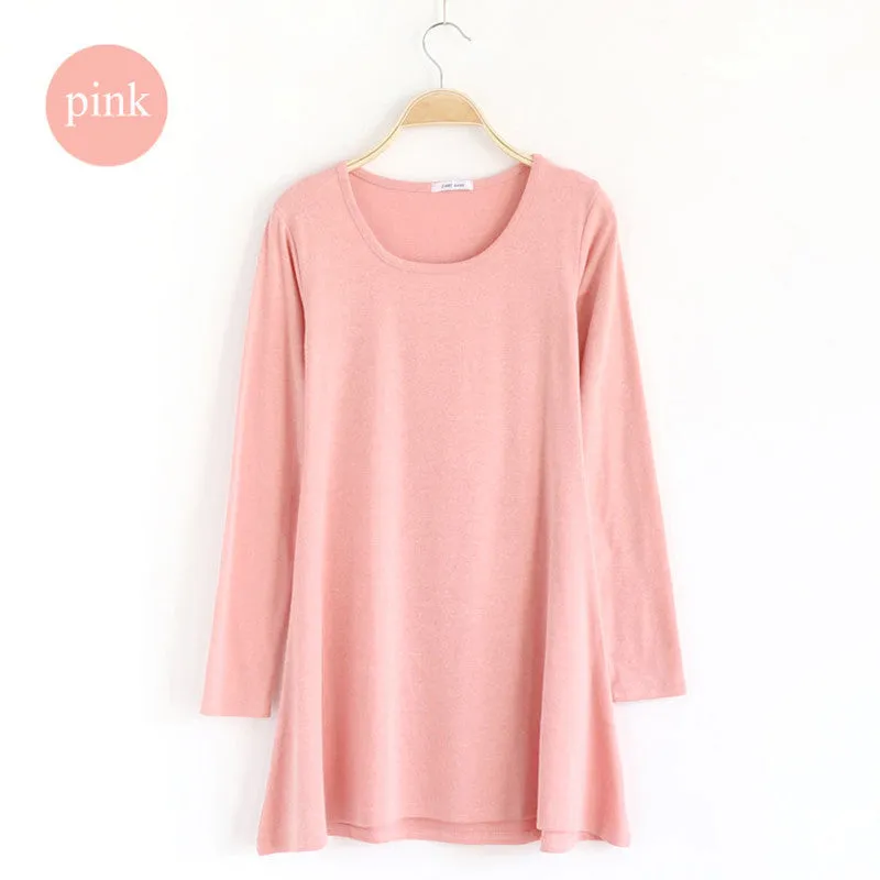 Autumn Winter Fashion Clothes Spring Women Dress 100% Cotton Dress Female Long Sleeve Dress O-Neck Woolen Dresses