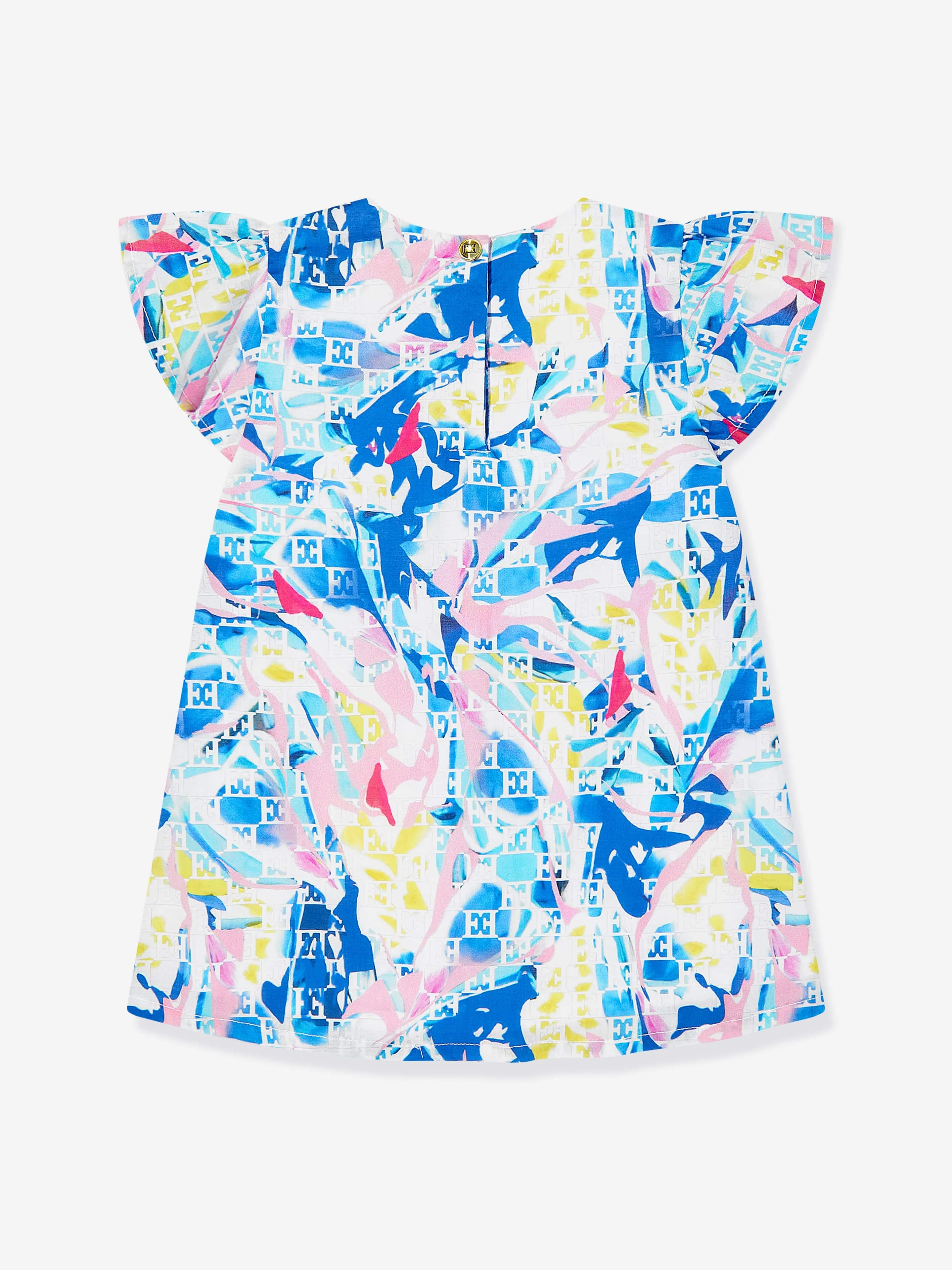Baby Girls Batiste Printed Dress in Blue