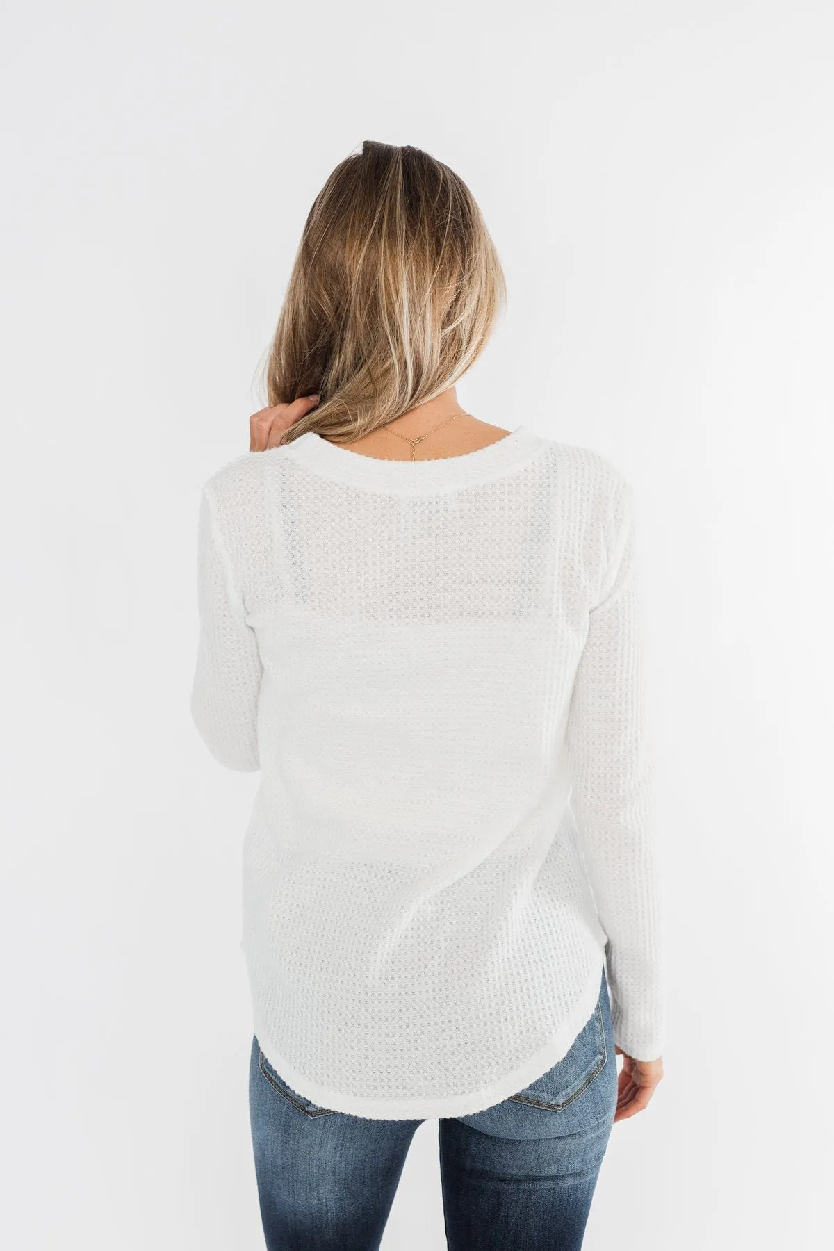 Be With You Waffle Knit Top- Off White