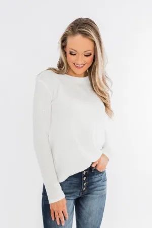 Be With You Waffle Knit Top- Off White