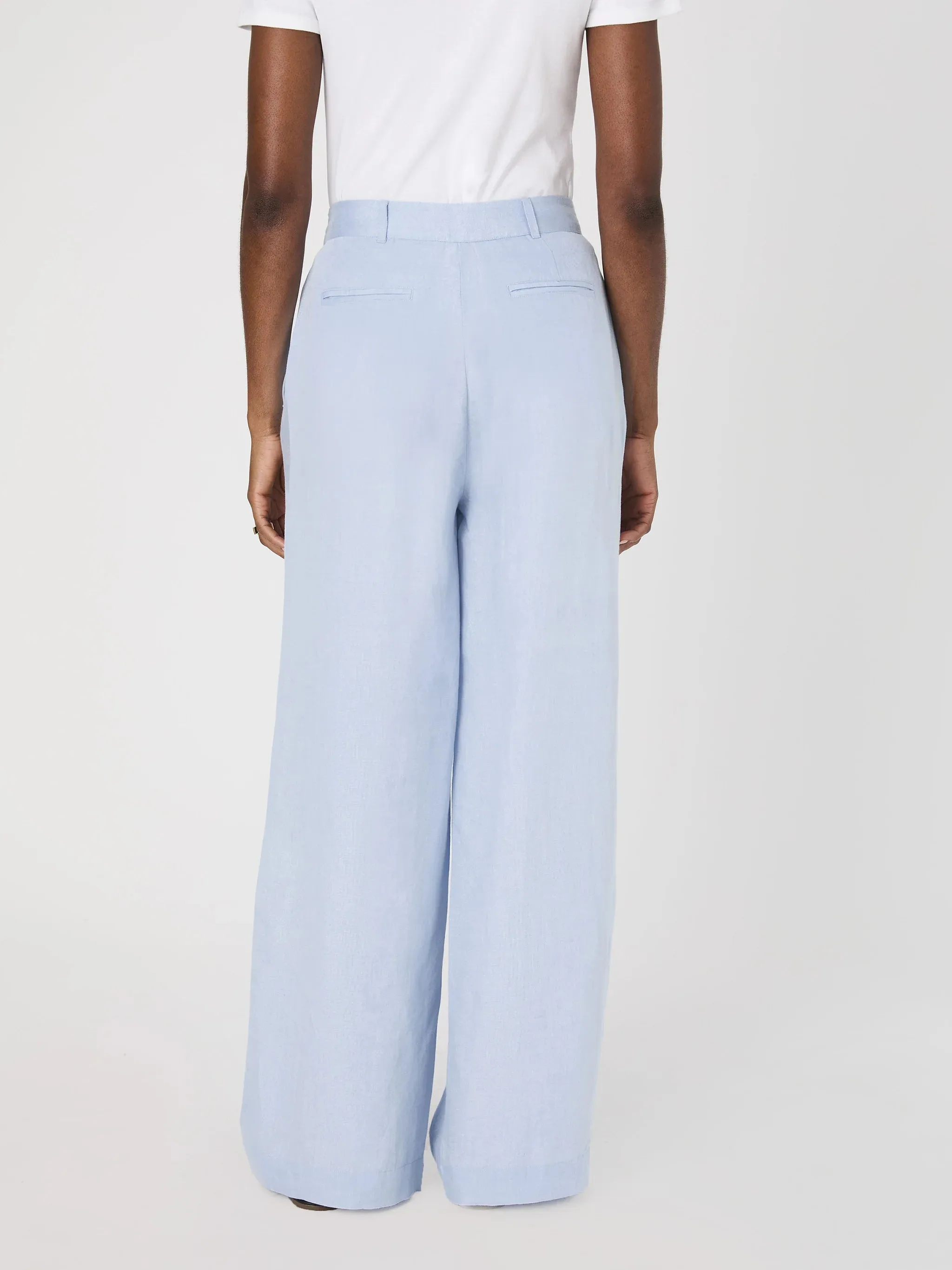 Birdie Linen Trousers in Cashmere Blue