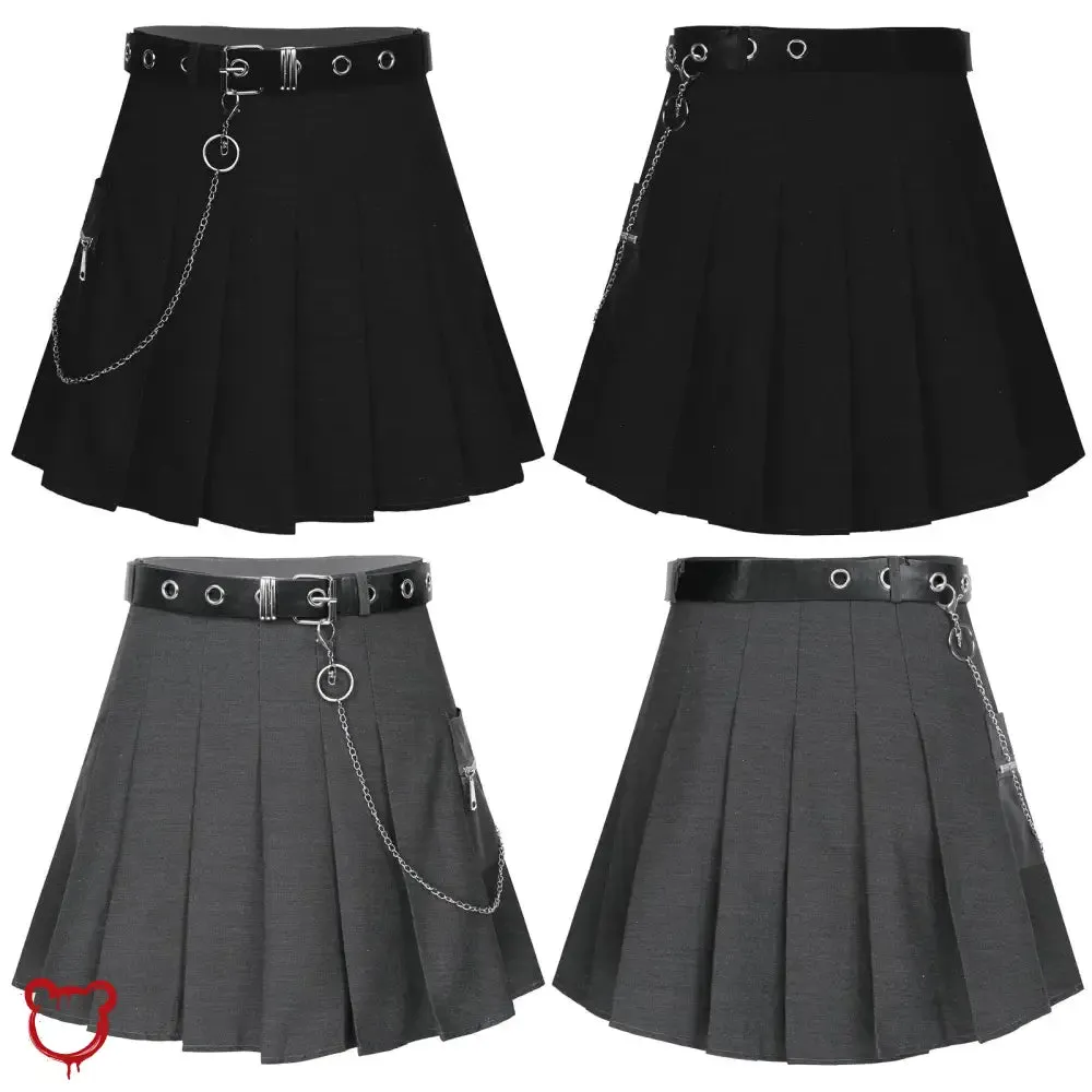 Black Grunge Chain Skirt