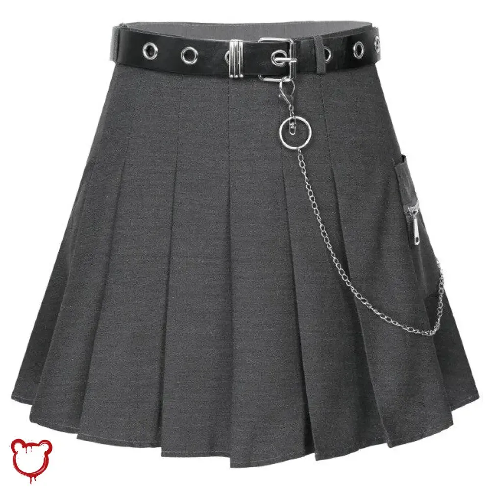 Black Grunge Chain Skirt