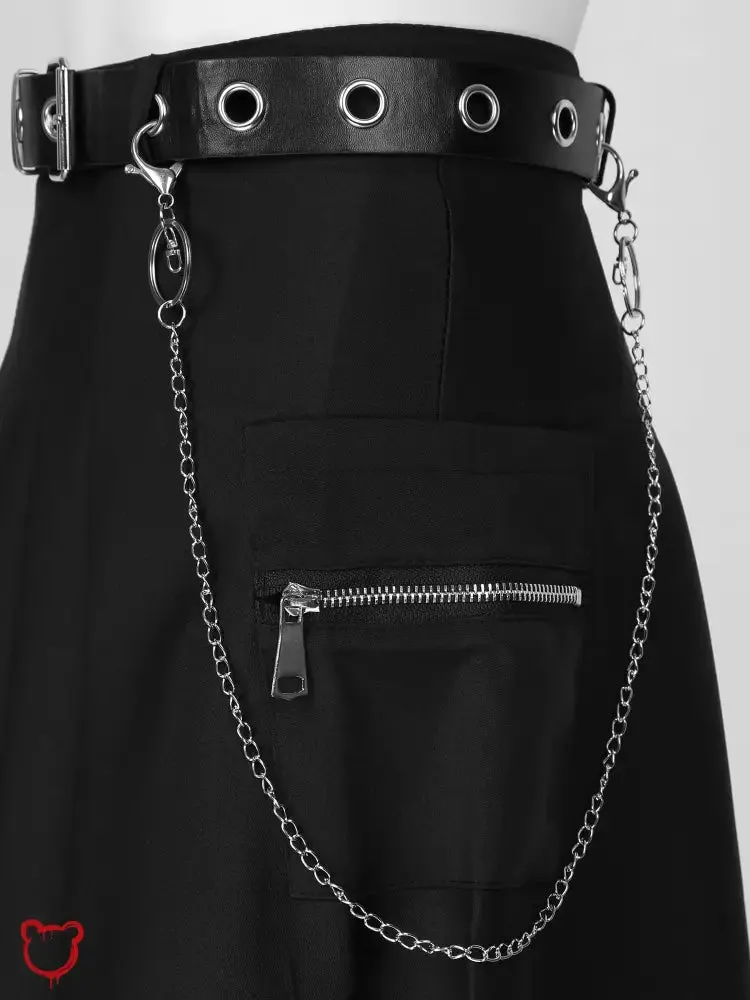 Black Grunge Chain Skirt