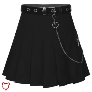 Black Grunge Chain Skirt