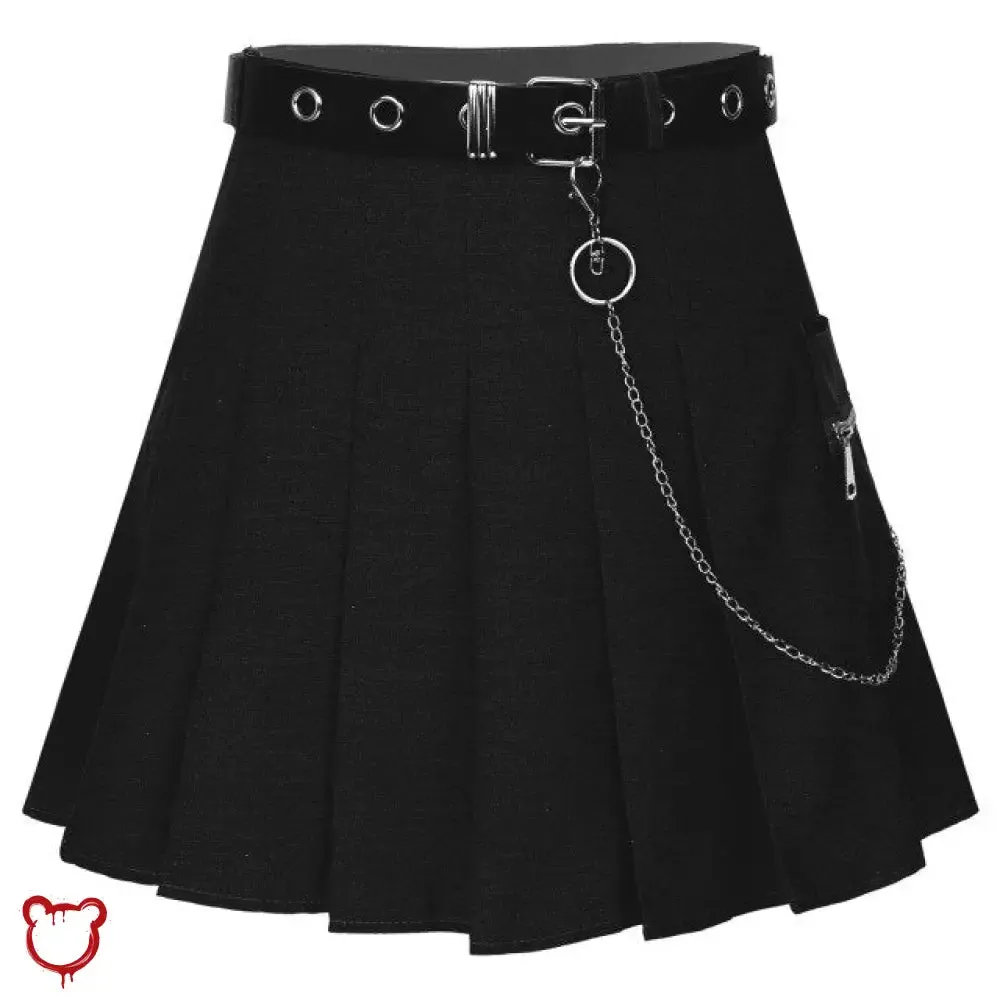 Black Grunge Chain Skirt