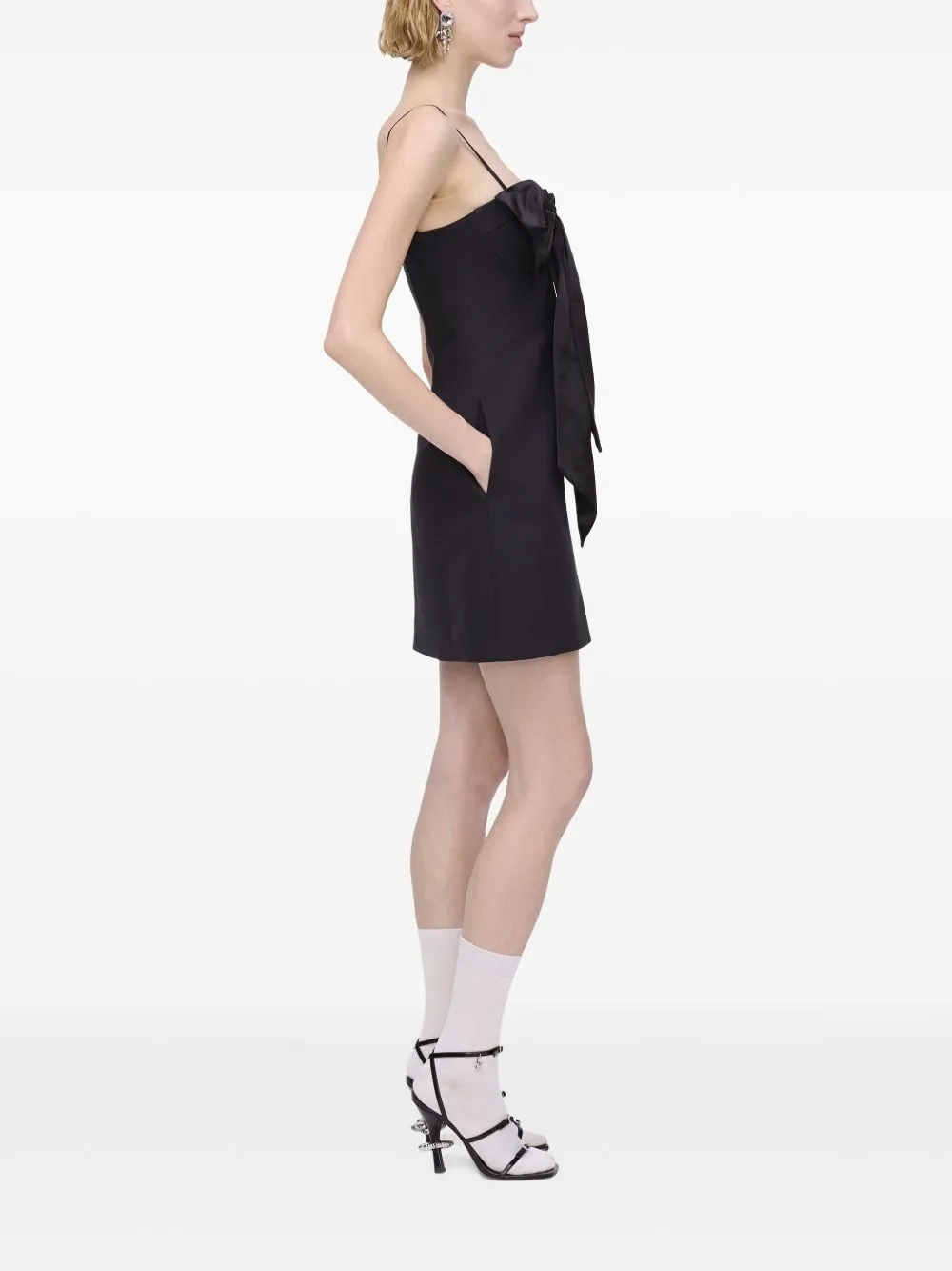 Bow detail mini dress