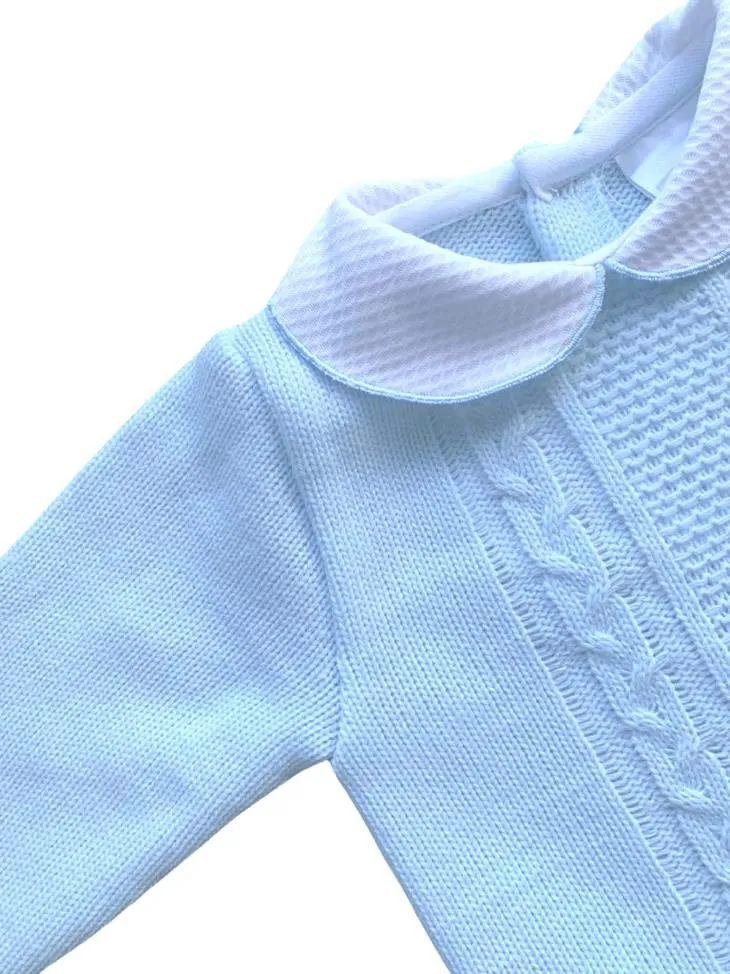 Boys Pale Blue Knitted Trouser Set