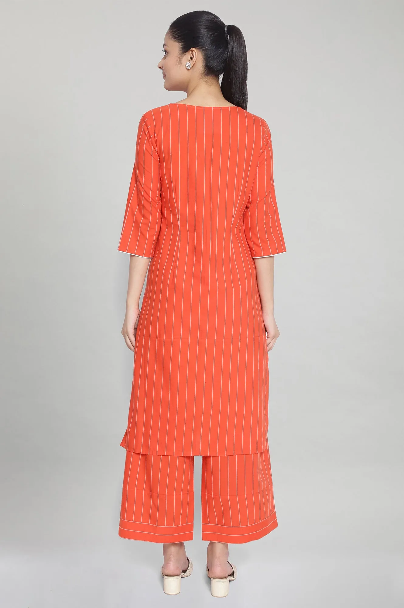 Burnt Orange Ethnic kurta and Palazzo Set