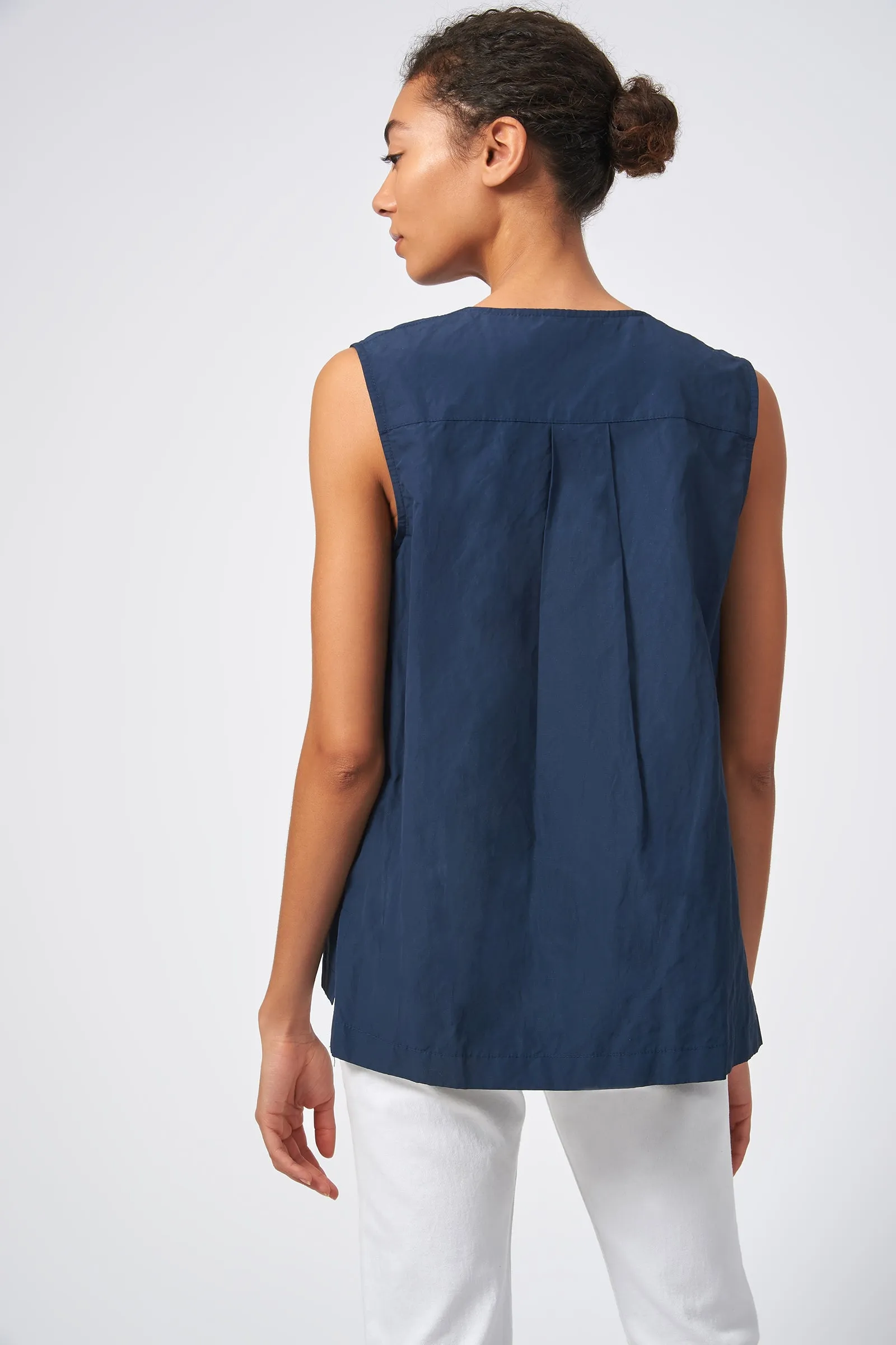 Button Front Shell - Navy