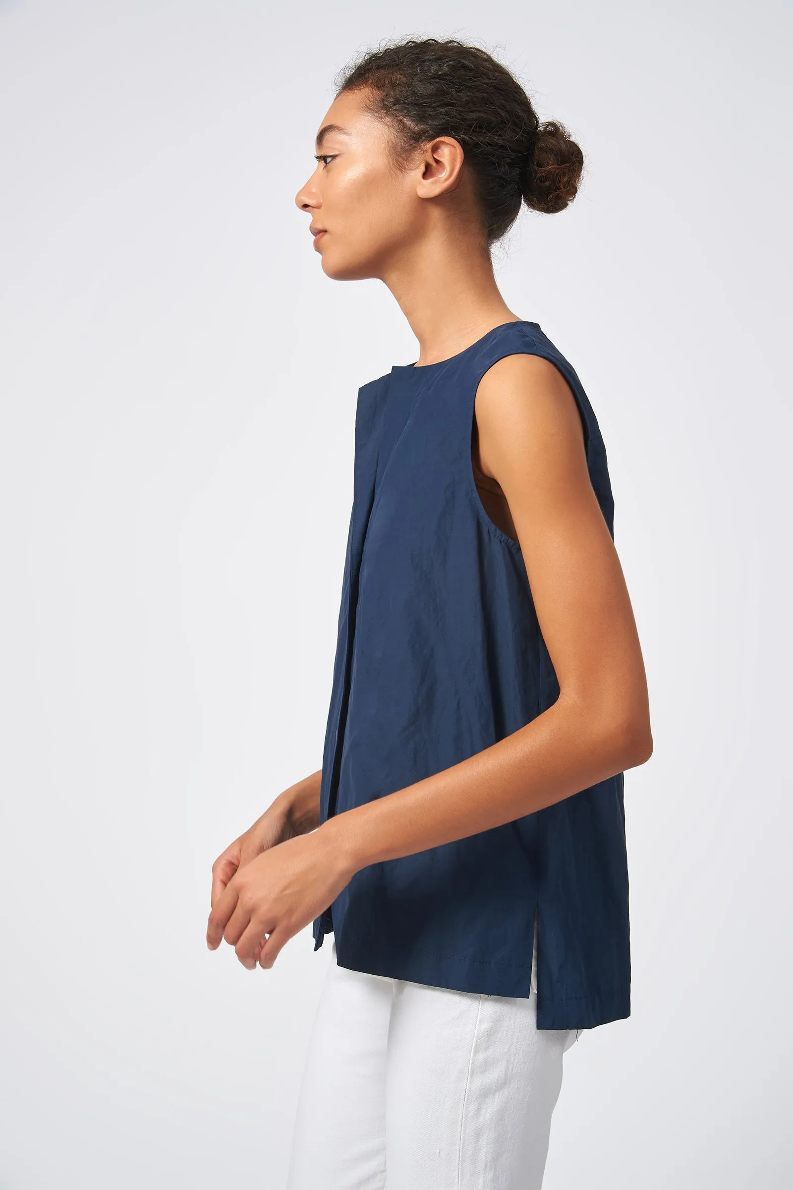 Button Front Shell - Navy