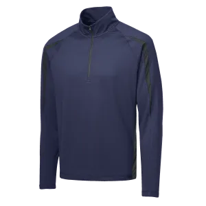C1408 Mens Stretch 1/2 Zip Colorblock Pullover