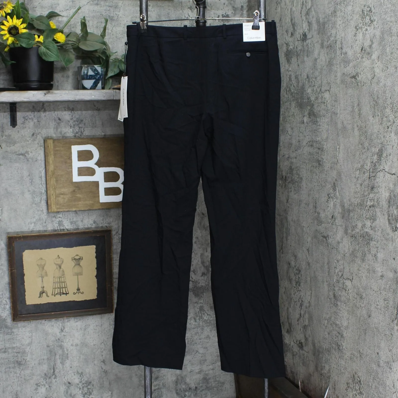 Calvin Klein Women's Modern Fit Trousers CSE3036O Dark Navy Blue Black 12