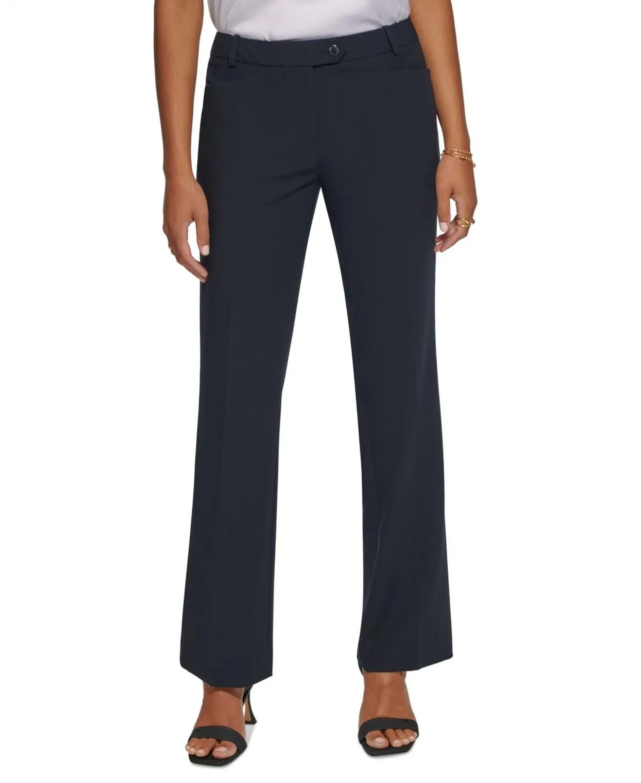 Calvin Klein Women's Modern Fit Trousers CSE3036O Dark Navy Blue Black 12