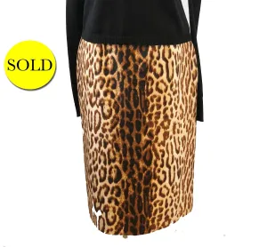 Celine Leopard Skirt Size 38 Fr / S / 6 Us