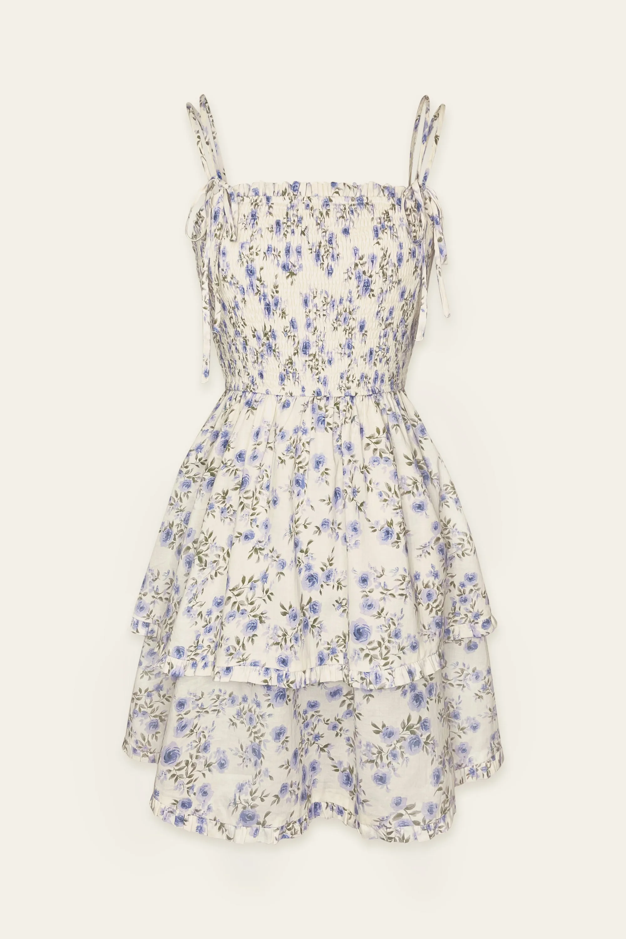 Chessie Smocked And Layered Mini Dress
