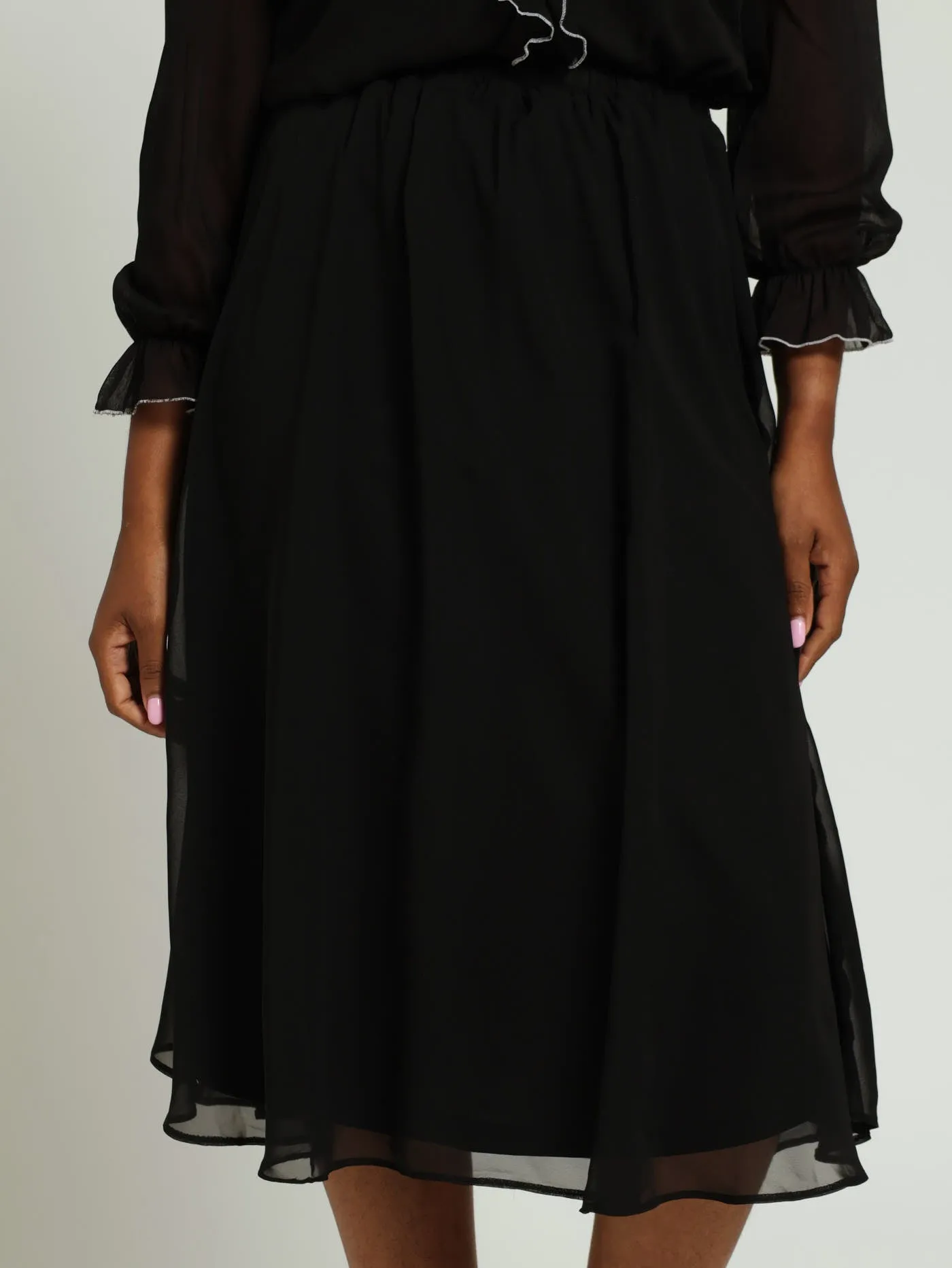 Chiffon Skirt - Black