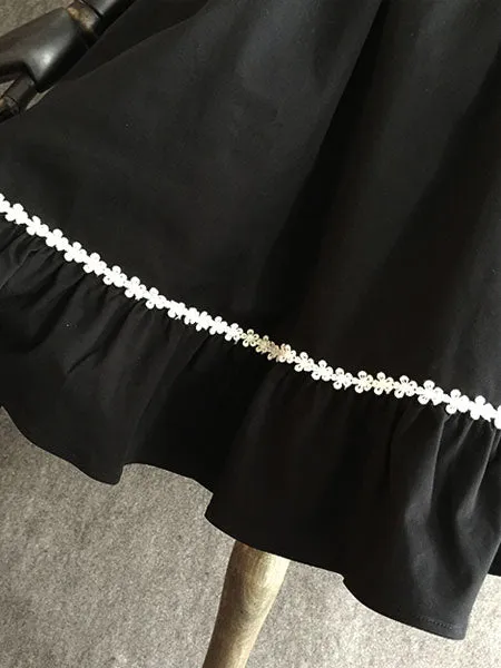 Classic Lolita SK Little Devil Chiffon Frill Black Lolita Skirt