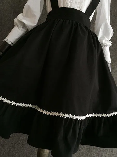 Classic Lolita SK Little Devil Chiffon Frill Black Lolita Skirt