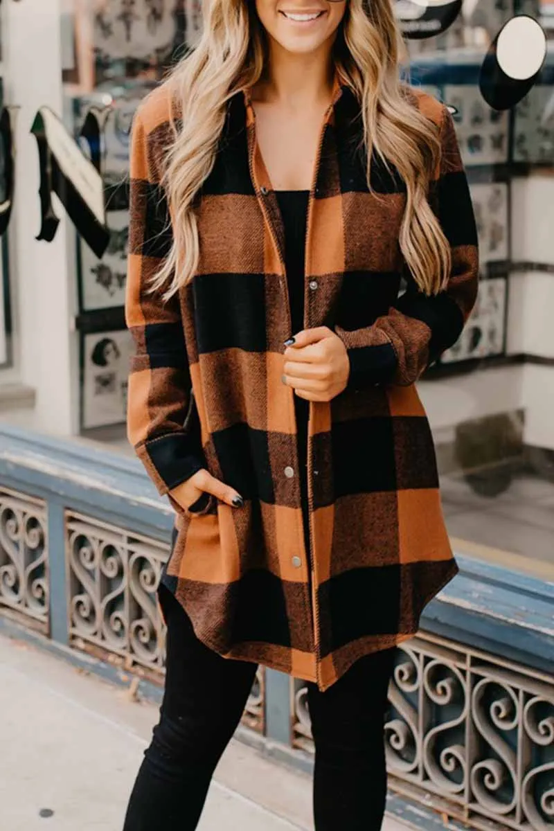 Contrast Plaid Tops