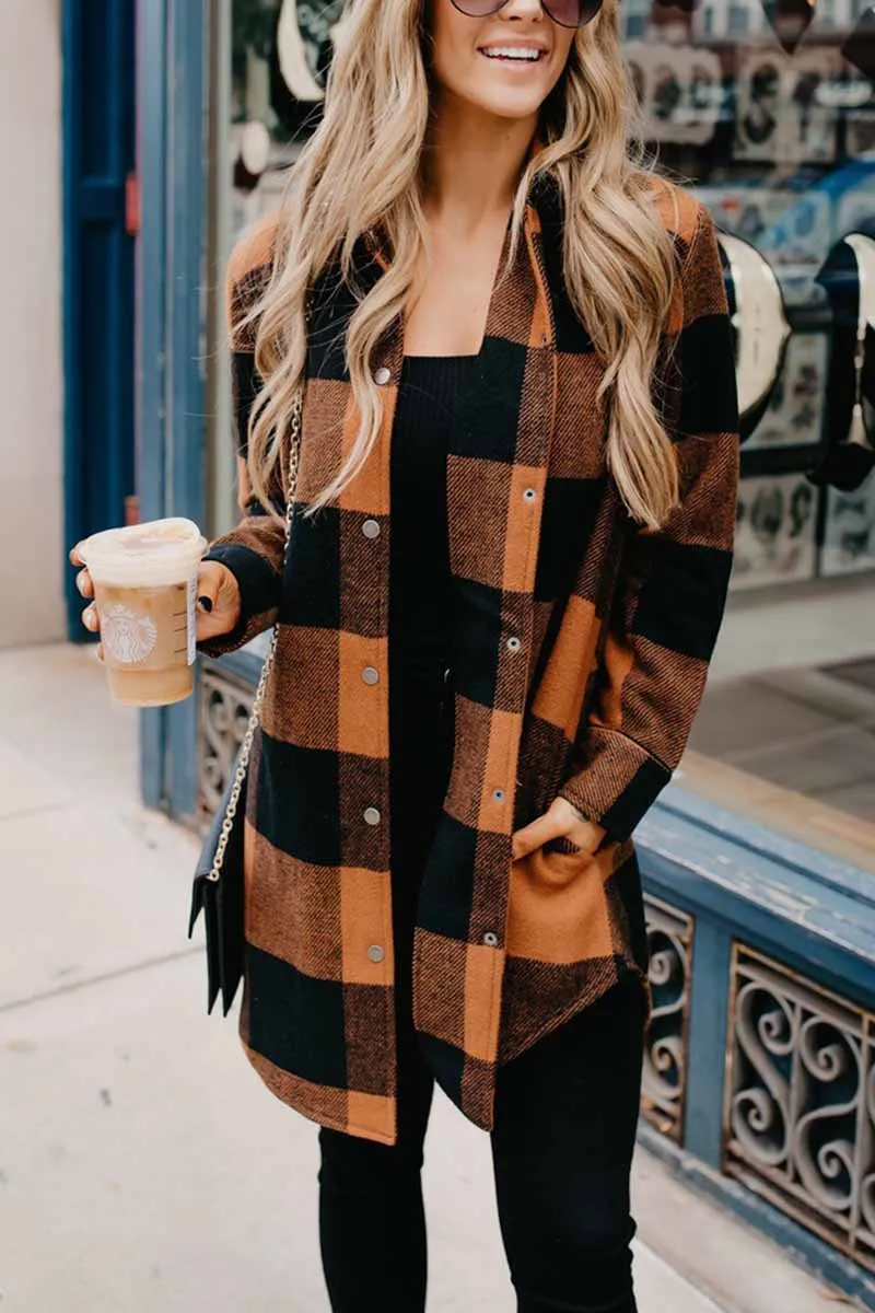 Contrast Plaid Tops