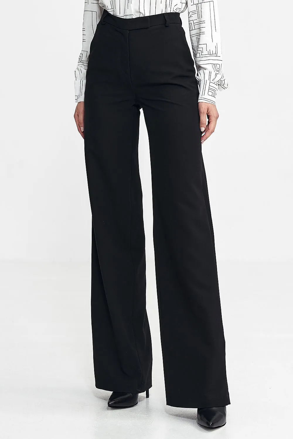 Contrasting Stripe High-Waist Bootcut Trousers
