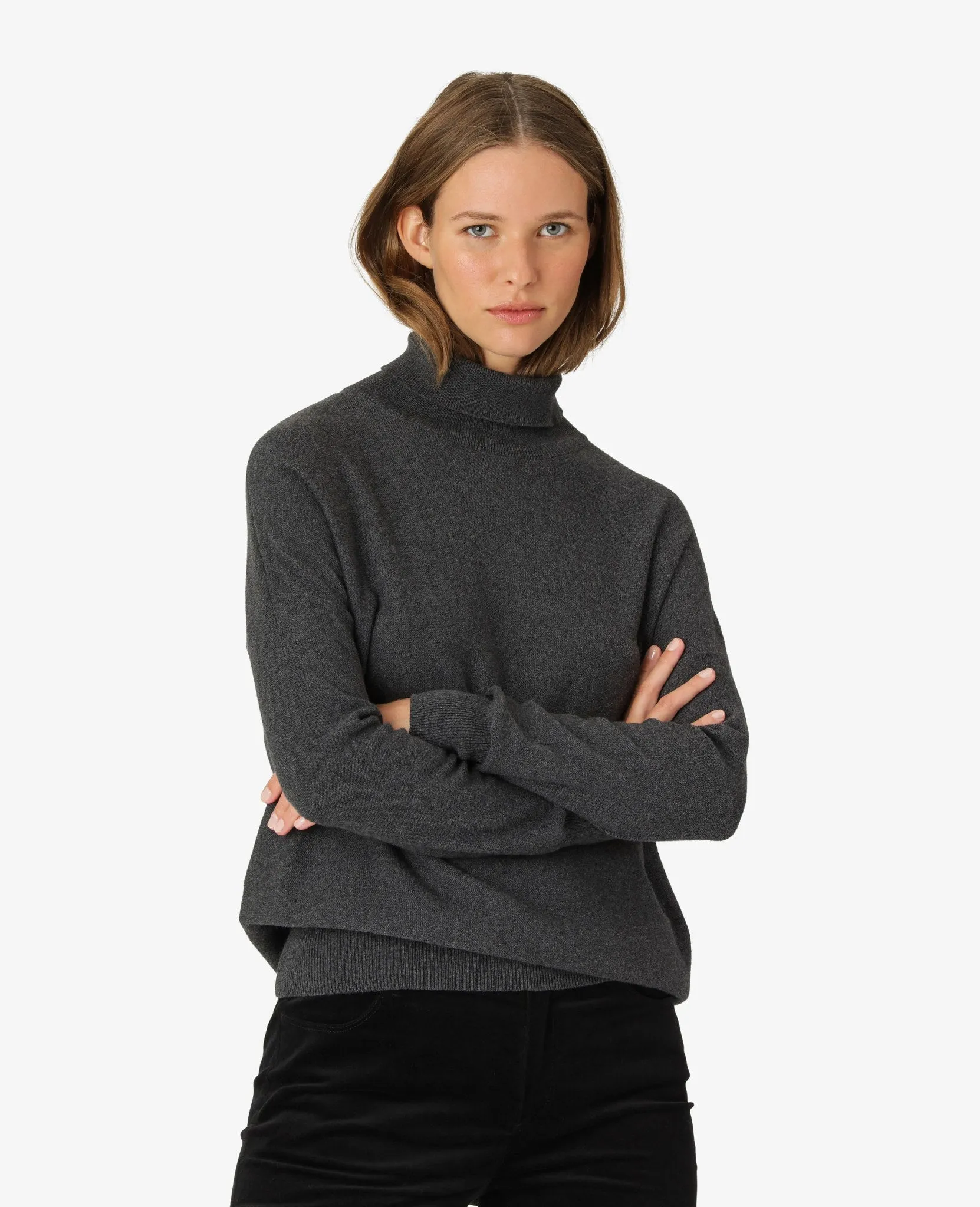 COTTON CASHMERE KNIT PULLOVER