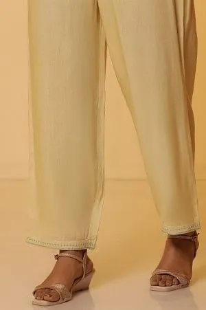 Cream and Teal Coloured Printed Kurta, Pants and Dupatta Set