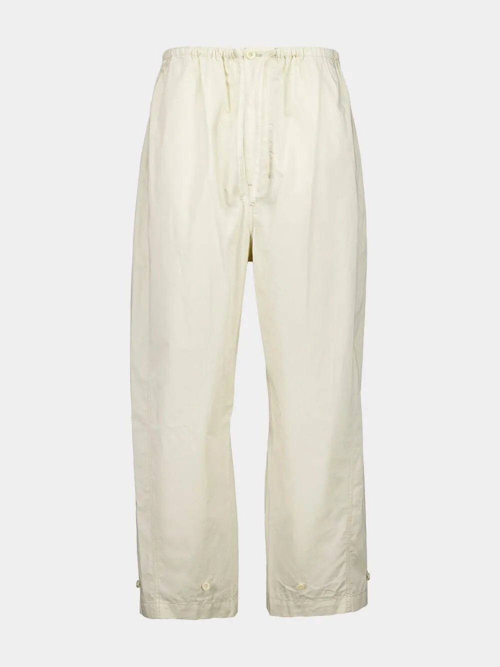 Creamy White Twisted Cotton Pants